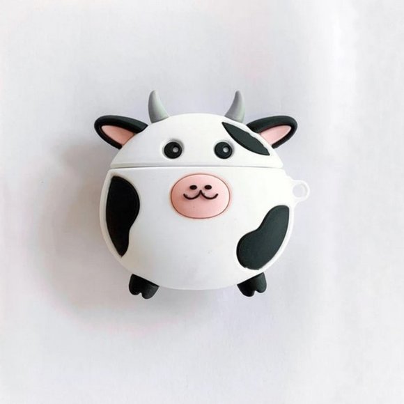 AirPods 1/2 AirPods PRO Cartoon Cow Silicone Case 3D Cow AirPods Case Cartoon - Picture 3 of 4